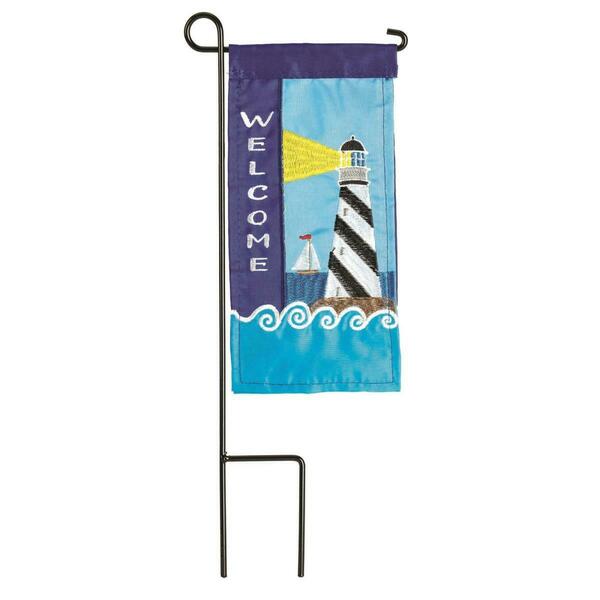 Recinto 4 x 8.5 in. Double Applique Lighthouse Welcome Polyester Mini Garden Flag RE3463929